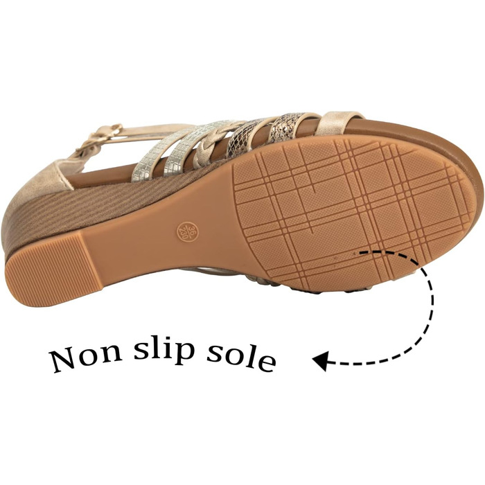 Босоніжки жіночі STMAHER Gladiator-Sandalen сріблясті на танкетці, літні, пляжні, розмір 42 EU