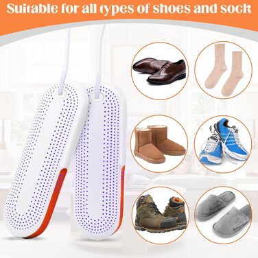 Електричний сушильник для взуття Herbst: 3 режими, таймер, антибактеріальний, для дитячого та гірськолижного взуття, помаранчевий