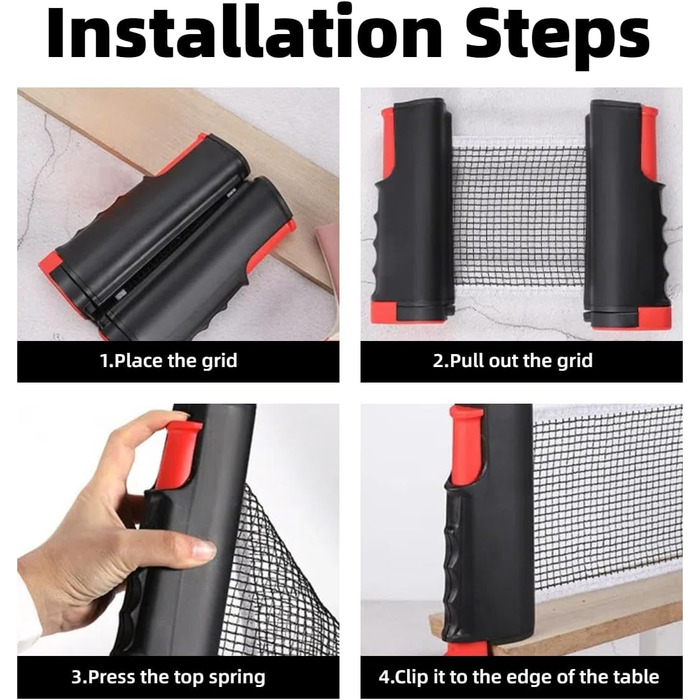 Набір для настільного тенісу з регульованою ручкою та сіткою, ідеальний для гри в приміщенні та на вулиці, тренувань (пакет 2)