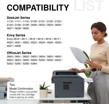 Картридж 302XL чорний сумісний для принтерів HP OfficeJet 3830, 3831, 3833, 4650, 5230, DeskJet 3630, 3636, 3639, Envy 4524, 4525, 4527 (1 шт)
