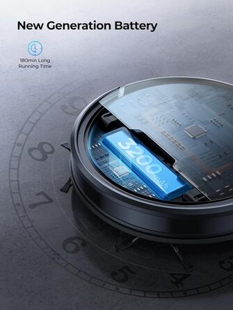 Робот-пилосос Laresar з функцією миття, 4500Pa, 3-в-1, сумісний з Alexa, 180 хв роботи, для шерсті тварин, килимів, твердих підлог