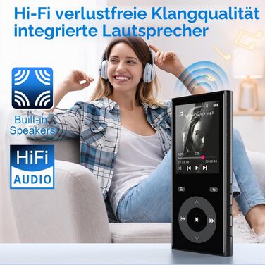 MP3 плеєр з Bluetooth 5.3 та динаміком, 90 ГБ пам'яті, 2.4