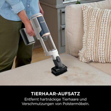 Пылесос Shark Clean & Empty с базой для автоматической выгрузки мусора, до 40 минут работы, беспроводной, самоочищающийся, для шерсти животных, ковров и твердых полов, с LED-подсветкой, тихий, белый/синий, BU3521EU