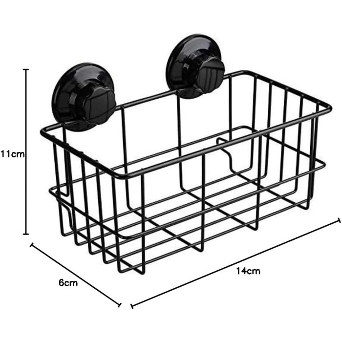 SANNO Shower Baskets Shelves Wall Shelf Bathroom Shower Basket, Shower Organizer Storage (Black)