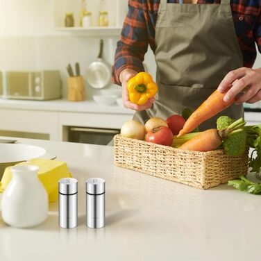 Набір для спецій з нержавіючої сталі (2 шт): солянка та перечниця, невеликий розмір