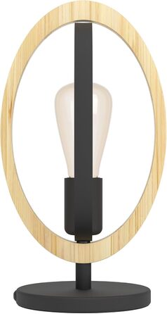 Торшер EGLO Basildon 1: дерев'яний торшер з текстилем та металом, з вимикачем, E27, для вітальні та спальні