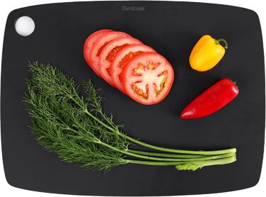 Кухонна дошка для нарізання BESTCOOK з деревного волокна, висока щільність, без BPA, пориста, підходить для посудомийки, екологічна, двостороння, для м'яса, хліба, овочів, 37x27 см