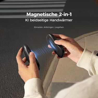 Електричні грілки для рук OCOOPA UT3 PRO (2 шт), 10000mAh, USB Powerbank, 4 режими нагріву, до 58°C, для чоловіків, ідеально для гольфу, полювання та кемпінгу, чорний