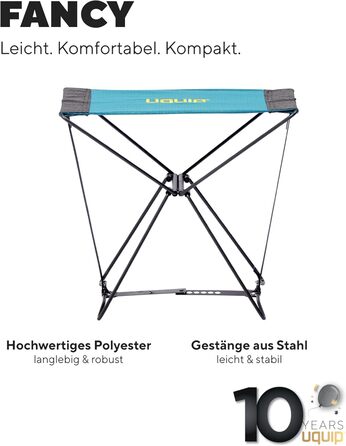 Складний туристичний стілець Uquip Falthocker Fancy Petrol - міцний, компактний, для кемпінгу, відпочинку та подорожей. Максимальне навантаження: 100 кг.