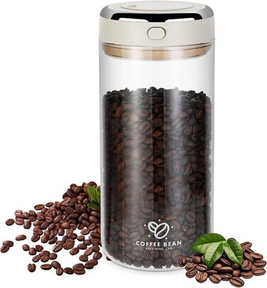 Герметичний контейнер для кави 1700 мл з CO₂-вентилем та індикатором дати, для зберігання кавових зерен, чаю, горіхів, какао. Зберігає свіжість та аромат.