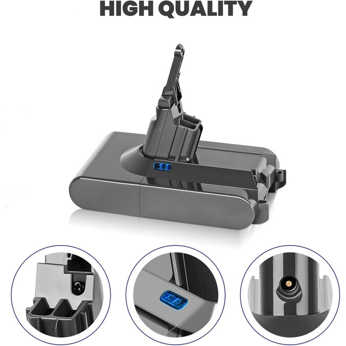 Замінний акумулятор Dyson 6000mAh для пилососів DC58, DC62, DC59, DC61, DC72, DC74, SV03, SV05, SV06, SV07, SV09 (6.0 Ah, V8)
