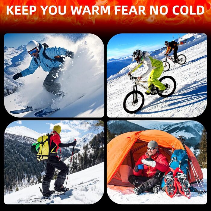 Електричні гріючі шкарпетки з акумулятором 6000mAh та керуванням через додаток, 4 режими нагріву, для чоловіків та жінок, для активного відпочинку: катання на лижах, кемпінг, піші прогулянки, м'які та зручні