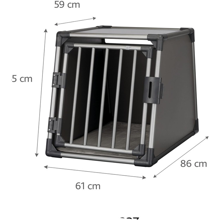 Тріксі переносна клітка для собак, алюміній, 60x65x86 см, сіра - 39342
