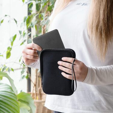 Чохол для eReader kwmobile - Неопренова сумка-чохол, захисна обкладинка - 17 x 12 x 2 см, внутрішні розміри 6' eReader (6' eReader, сріблястий)