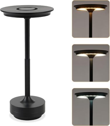 Бездротова настільна лампа з LED, торшери на акумуляторі, торшери з USB зарядкою, диммируемые, 2 шт. для вітальні, спальні, дитячої кімнати (2 шт., чорний)