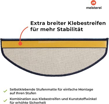 Сходинкові килимки Casa Pura London, 15 шт., 11 кольорів, міцне кріплення, стабільна кутова рейка, світло-блакитний (напівкруглий)