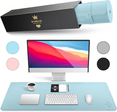 Підкладка для столу HAMZAM з PU шкіри, 90x40 см - преміум якість, з інтегрованим мишкою, для офісу та дому