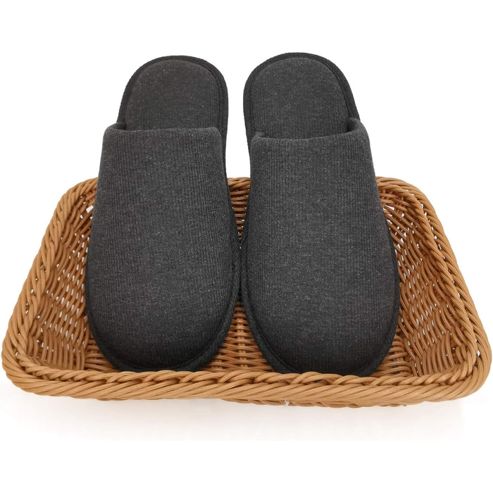 Чоловічі халапи Оofoot з бавовни, зручні домашні тапочки, Memory Foam, плоскі, пранні, Slip-on, для дому (45/46 EU, вугільно-сірий)