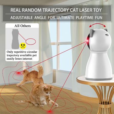 Cat toy, with real random trajectory, motion-activated rechargeable automatic cat laser toy, interactive cat toy for cats/kittens/dogs