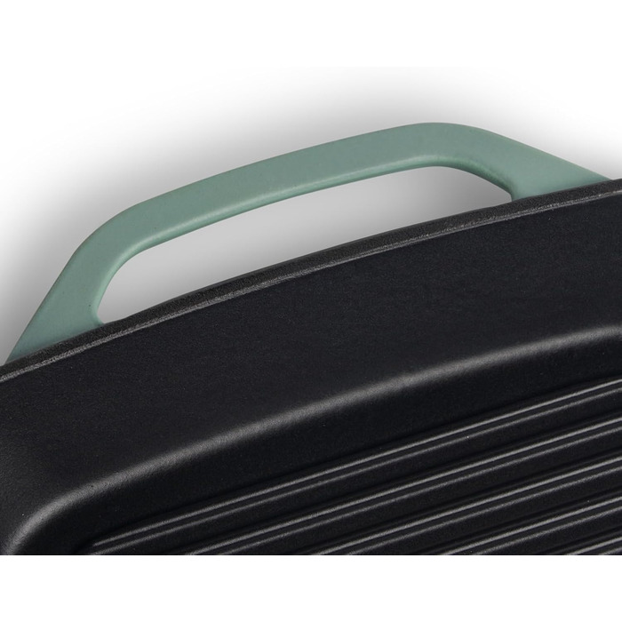 Чавунна гриль-сковорода Springlane Mint 26 см - Емальована сковорода для стейків з ребрами гриля, підходить для всіх плит, включаючи індукційні