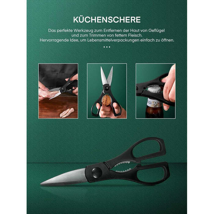 D.Perlla Professional 16-Piece Knife Set with Wooden Block - Extra Sharp & Ergonomic Stainless Steel Kitchen Knives
