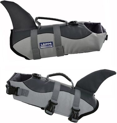 Aokay Pet Dog Swimming Vest Life Jacket Bathing Suit (M, Grey)