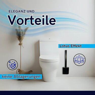 Силіконова щітка для унітазу Klobürste – чорна, настінний монтаж без свердління, самоклеюча – гігієнічна, довговічна, з тримачем