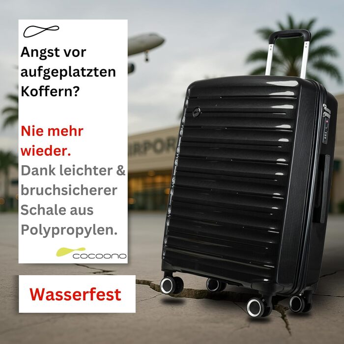 Чорний валіза-тролі 100 літрів з TSA замком - міцний хардкор корпус