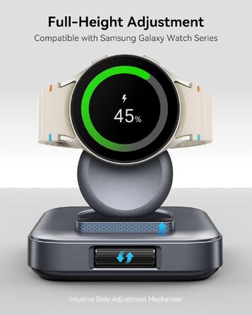 Індукційна зарядна станція для Samsung Galaxy Watch 8, колір тех-сірий (не підходить для Watch Ultra 2/9)