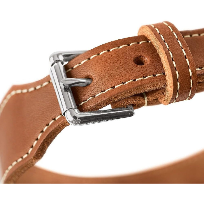 Нашийник для собак Hunter Aalborg ExtraWide оливкового кольору, 45 см, з м'якої шкіри, Made in Germany