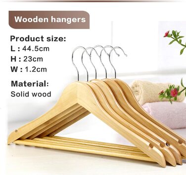 Дерев'яні вішалки для одягу з виступами для спідниць та штанів, 360° обертання, 20 шт. (білий)