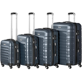 Набір валіз Zelsius 4 шт. Антрацит | ABS, з кодовим замком, 4 колеса, внутрішній роздільник | Ручна валіза, 4 шт, Trolley, велика, багаж