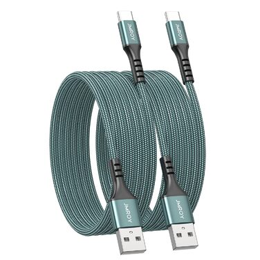 Кабель USB-C 2 шт. 3.1A, 2M (зелений) - для Samsung, Huawei, Note, S, P, A серії