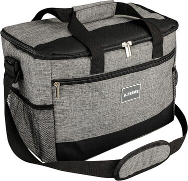 Термосумка B.PRIME 20L Classic Grey - Ізоляційна сумка для пікніка, подорожей та кемпінгу 36x26x22 см