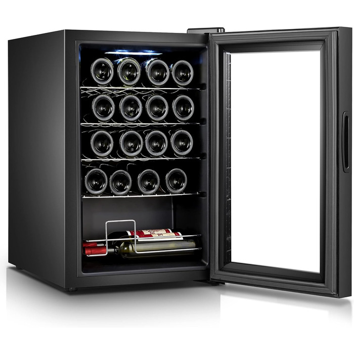Витримайте вино з комфортом: Витриманий винний холодильник HEINRICHS 50л (18 пляшок) з LED-підсвіткою та регулюванням температури