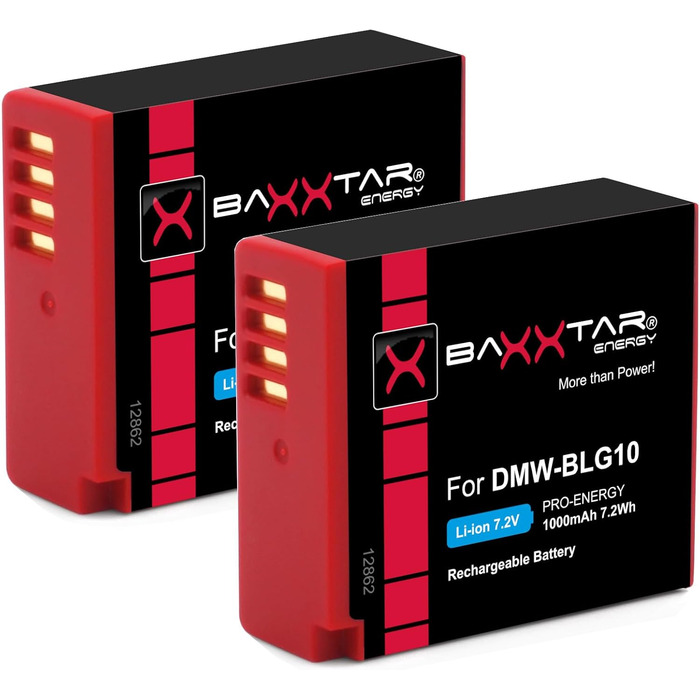Акумулятор Baxxtar 2X DMW-BLG10E для Panasonic Lumix (з USB зарядним пристроєм та LCD дисплеєм)