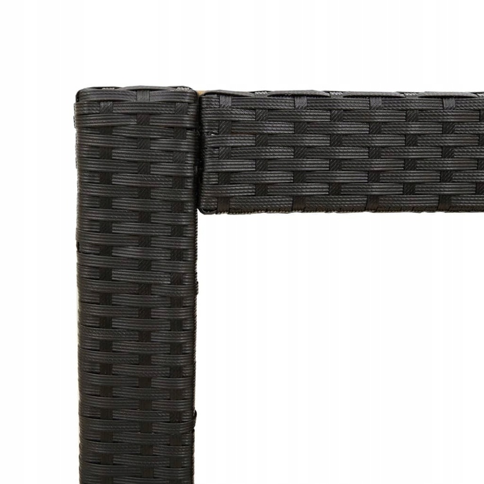 Садовий стіл з дерев'яною стільницею, чорний, 100x40x75 см