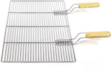 Решітка для гриля кутова 54x34 см з нержавіючої сталі з ручками для газового/кулькового гриля