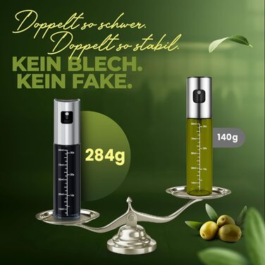 Олійний розпилювач Leisure Life® 2 шт, нержавіюча сталь 1 мм, захисне скло UV, BPA-free, 100 мл, для оливкової олії та здорового приготування (Чорний обсидіан)