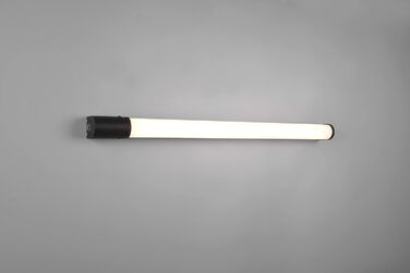 Trio Leuchten LED Bathroom Wall Light Piera 284074206, colored plastic, including 8 Watt LED, switch, socket, (Matte Black, Width 79cm)