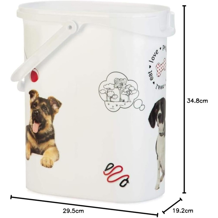 Контейнер для корму для собак Curver Love Pets 10 л – Герметичний, білий, для сухого корму (до 4 кг)
