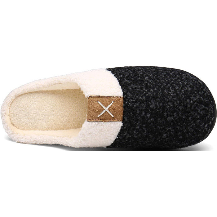 Mishansha Унісекс Теплі Домашні Тапочки з Піною з Пам'яттю для Будинку та На Зіт, Розміри 36-47, Чорний Онікс, 44/45 EU