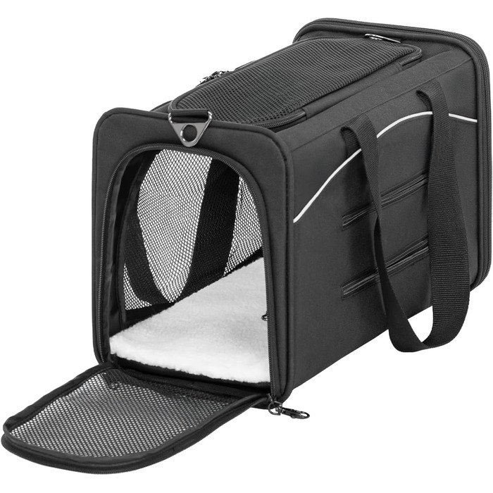 Транспортна сумка Petsfit для собак та котів, переноска для тварин, підходить для подорожей літаком, автомобілем та потягом (S, чорний)