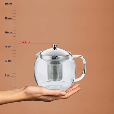 Kela 16922 Glass Teapot with Stainless Steel Infuser (1.5 L, Cylon)