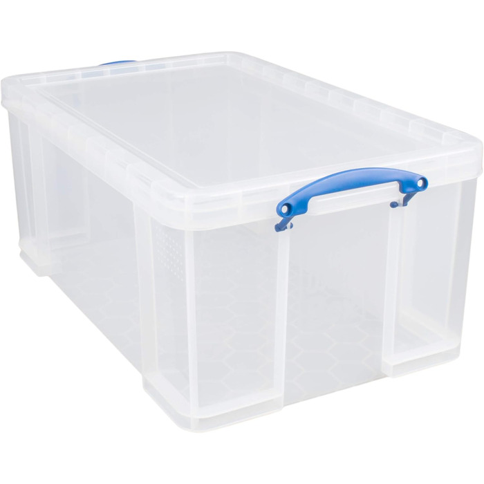 Really Useful Box 2-Pack, 64 Liter, for Organizing and Storing, 710 x 440 x 310 mm, transparent (Single)