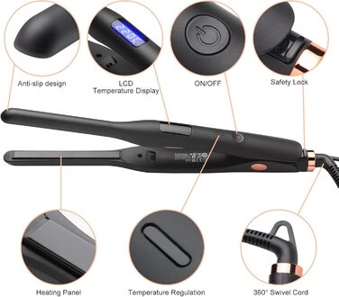 Професійний випрямляч для волосся JAETON Mini Gold - 2 в 1 (130-220°C)