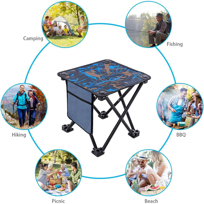 Складаний туристичний стільчик для риболовлі та відпочинку на природі - компактний, з сумкою