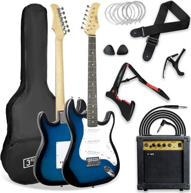 Електрогітара 3rd Avenue XF 4/4 Ultimate Kit з підсилювачем 10W, тюнером, аксесуарами та чохлом (блакитна)
