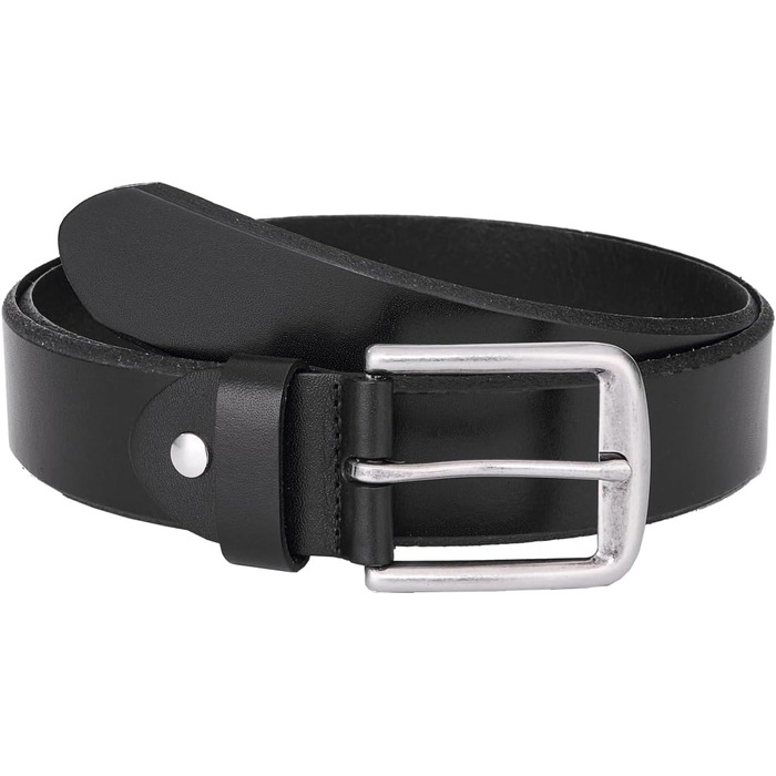 Чоловічий шкіряний ремінь: класичний джинсовий ремінь для чоловіків з подарунковою коробкою. Чорний колір, розмір L (32W-35W, 105 см)