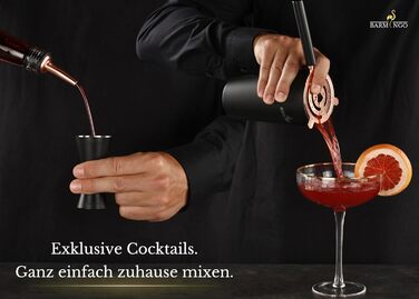 BARMINGO Stainless Steel Cocktail Set - 11 Piece Bar Set with Stand & Accessories | Cocktail Shaker Set | Bartender Set | Cocktail Mixing Set | Gift Set